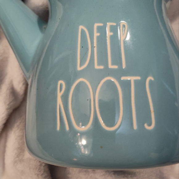 NEW!! Rae Dunn "Deep Roots" Ceramic Watering Can - Picture 3 of 10